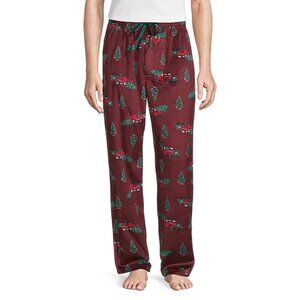 St. John's Bay Men's Microfleece Christmas Holiday Pajama Sleep Pants, Car Print
